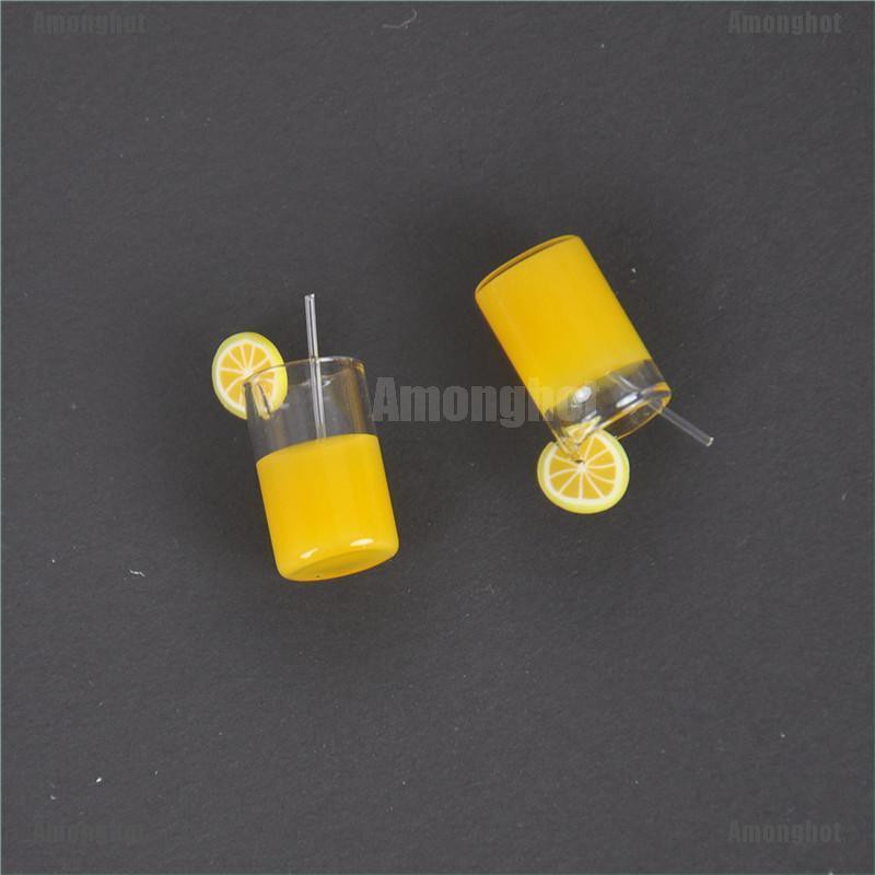Amonghot 2X Mini Lemon Water Cup Dollhouse Accessories Toy Mini Decor ...