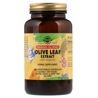 Solgar, Olive Leaf Extract, 180 Vegetable Capsules ใบมะกอกสกัด