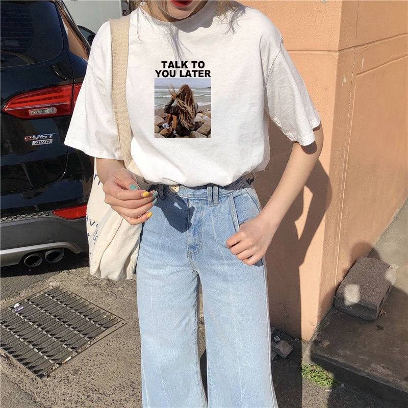 ⚛️TNB COCO1⚛️ เสื้อยืดผู้หญิงสีขาว🍒🍒 เสื้อผ้าแฟชั่นเกาหลี คอกม ทรงหลวมT-shirt oversize เนื้อผ้าคุณภา