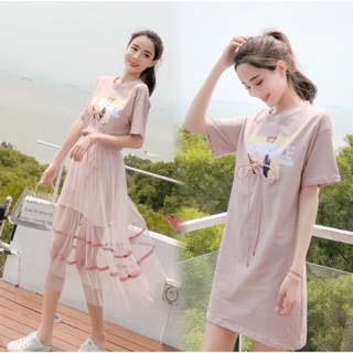 พร้อมส่ง Quilla ชุดเดรสยาว ชุดเดรสสั้น  เปลี่ยนสไตล์ได้ 2 แบบ Premium Korean Womens Dress (AA 2-04)