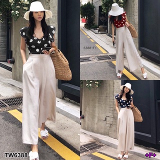 TW6388 Set 2 ชิ้น เสื้อแขนกุดลายจุด + กสงเกงขายาว