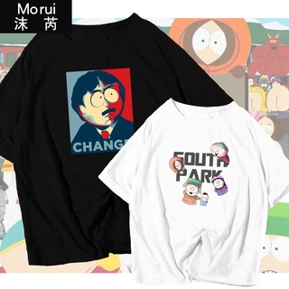 South Park South Park แบดบอยพาราไดซ์เสื้อผ้าผู้ชายและผู้หญิง Stan Kell อะนิเมะรอบเสื้อยืดแขนสั้นฤดูร้อน