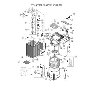 SF-80K อะไหล่ เครื่องซักผ้า Hitachi รุ่น SF-80K ชิ้นส่วน งานช่าง อุปกรณ์ ศูนย์บริการ อะไล่แท้ SF80K