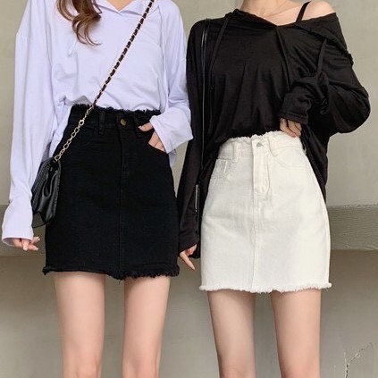 SHOP_MKL🌿กระโปรงยีนส์เอวสูงทรงเอ สไตล์เกาหลี ปลายรุ่ย#2030