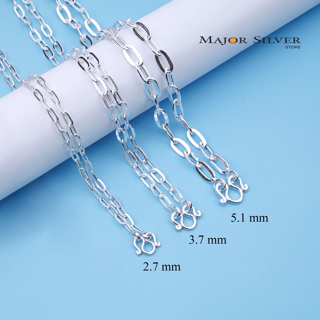 สร้อยคอเงินแท้92.5% : ลายโซ่เรือ ยาว16-24นิ้ว ตะขอตัวเอ็ม : สร้อยคอ ชุดโซ่เรือ