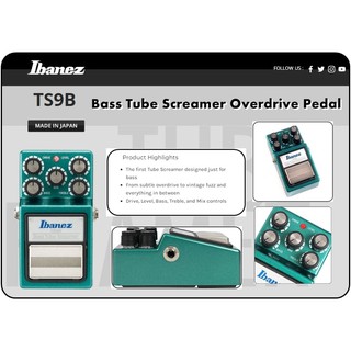 Ibanez TS9B เอฟเฟคเบสเสียง Overdrive (Made in Japan)