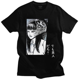 [COD]เสื้อยืดแขนสั้น ผ้าฝ้าย พิมพ์ลาย Tomie Junji Ito Horror Manga Uzumaki Evangelion A สําหรับผู้ชายS-5XL