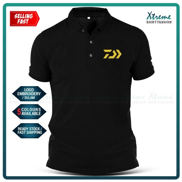 โปโล T เสื้อ Sulam Pancing DALWA หล่อตกปลา Reel Lure Rod Line Tackle หมุนตะขอ Jig Ikan กบเหยื่อ Bass Float