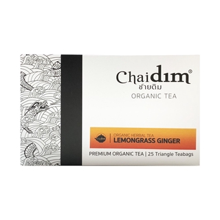 Chaidim Organic Lemongrass Ginger Herbal Tea ชาสมุนไพรตะไคร้ 25 tea bags (50gm)