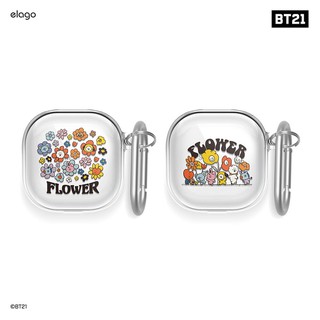 elago BT21 Flower Galaxy Buds 2 Pro Live Clear Keyring Case Limited Edition เคสพร้อมพวงกุญแจ