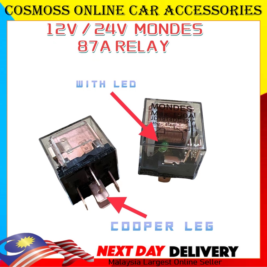 12V / 24V (150A) 87A รีเลย์ LED 5 PIN รีเลย์ LED พร้อมรถบรรทุกรถยนต์กันน้ํา LED ยานยนต์อัตโนมัติ