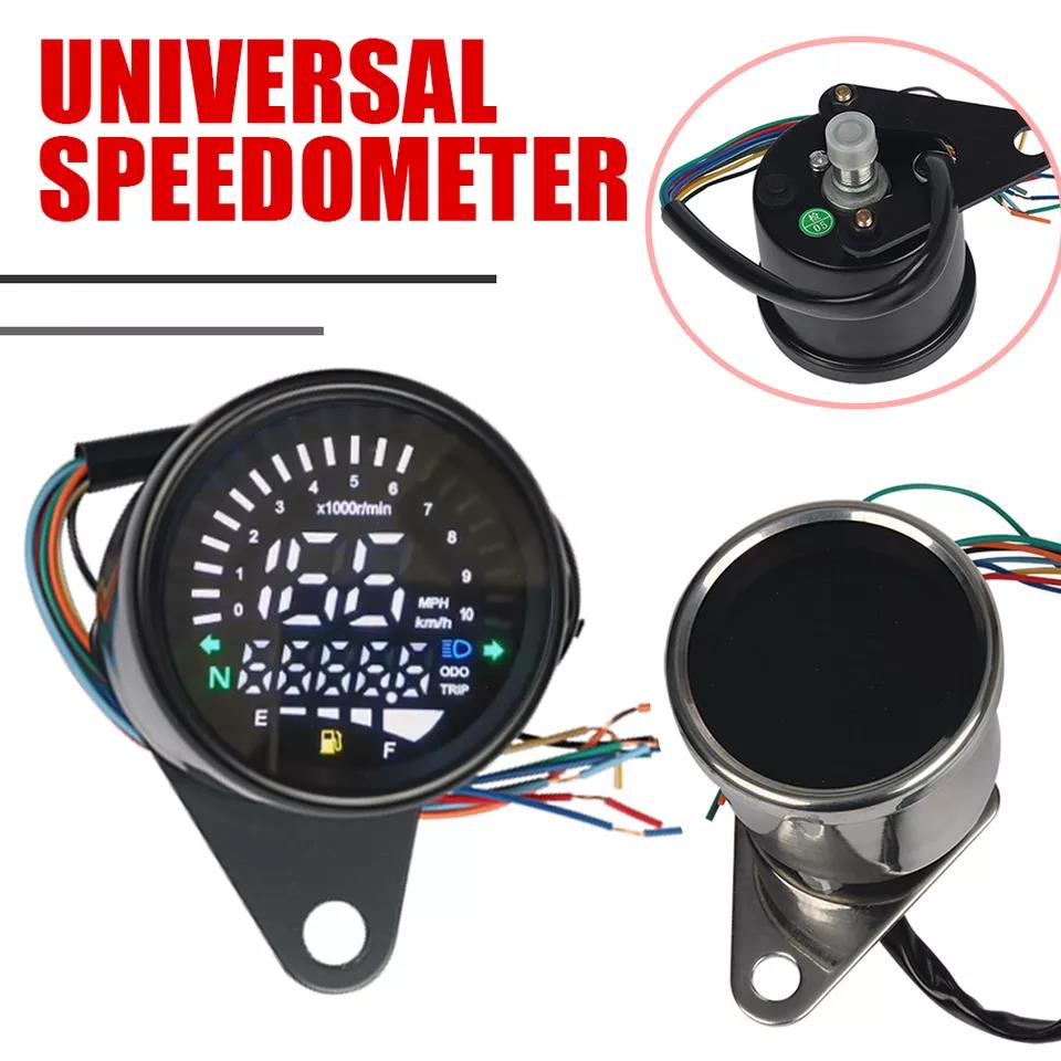 12V Universal Motorcycle Speedometer LED Digital Indicator 10000 RPM