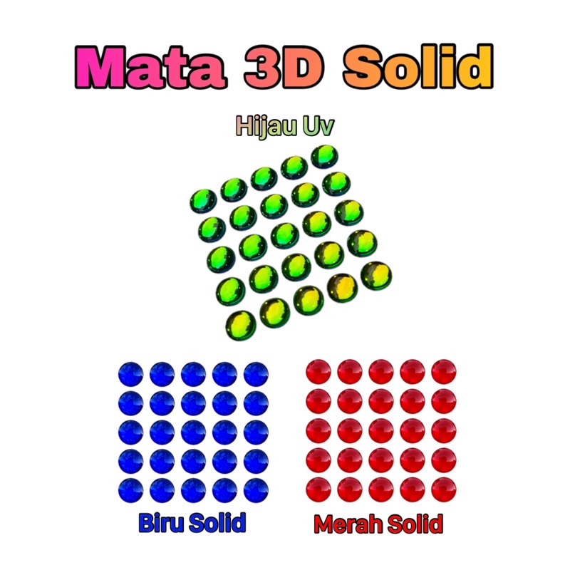 MATA สติ๊กเกอร์ตาปลาแข็ง 3 มิติ, 50 ชิ้น/25 คู่ตาปลายูวี