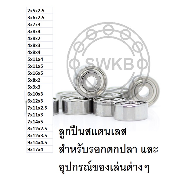 bearing สแตนเลสผสม ทนน้ำเค็ม​ แบริ่งรอกตกปลา