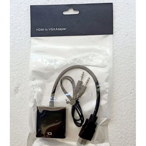 ส่งจากไทย ตัวแปลง HDMI to VGA มีช่องเสียบสัญญานเสียง พร้อมสายลำโพง พร้อมส่ง หัวแปลง HDMI เป็น VGA HD