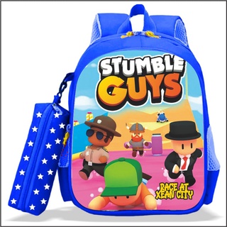 Stumble GUYS 2in1 กระเป๋าเป้ สะพายหลัง พรีเมี่ยม สําหรับเด็ก ฟรีกระเป๋าดินสอไวรัส 2022