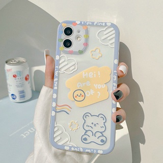 เคสโทรศัพท์มือถือนิ่ม ป้องกันเลนส์ ลายการ์ตูนหมี Motif Im Fine Bear สําหรับ VIVO V23E V23 V21E V21 4G 5G V20 V15 S1 Z1 X50 X60 Pro V9 Youth Y33S Y21S Y21 Y52 Y72 5G Y53S Y51 Y51A Y31 2021