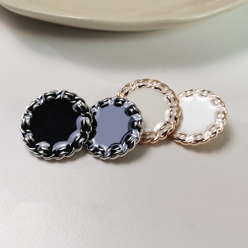 ใหม่ กระดุมเสื้อเชิ้ต สีขาว ดํา 15 มม. แฟชั่นสําหรับผู้ชาย 2022 DIY 10 ชิ้น ต่อล็อต