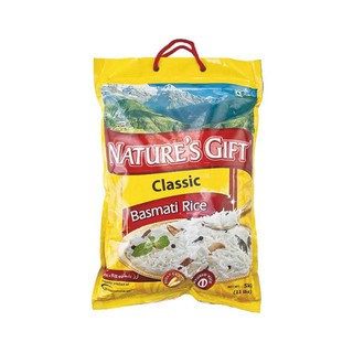 ข้าวบาสมาติ ตราเนเจอร์ กิฟท์ ขนาด 5กิโลกรัม Natures Gift Classic Basmati Rice 5kg INDIAN RICE