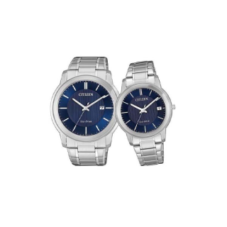 CITIZEN Eco-Drive AW1211-80L/FE6011-81L BLUE Watch ( นาฬิกาคู่พลังงานแสง )