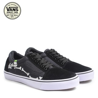 (ต้นฉบับ!!! Old Skool Vans รองเท้าผ้าใบลําลอง พิมพ์ลายกระดูก 3D สําหรับผู้ชาย (GARUT)