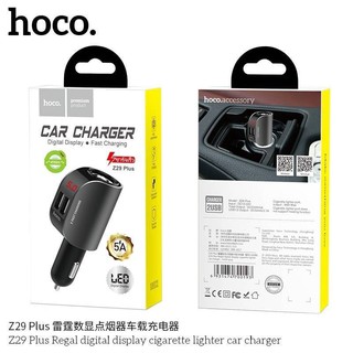 Hoco Z29 Plus. Car Charger 2USB+2 Socket With LCD !