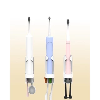 ที่วางแปรง ที่วางแปรงสีฟันไฟฟ้า ติดผนัง ไม่ต้องเจาะ ที่แขวนแปรงสีฟัน Electric Toothbrush Holder แขวนหัวแปรง สีขาว