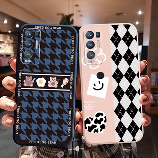 เคสโทรศัพท์ ซิลิโคนนิ่ม ขอบตรง ลายหน้ายิ้ม แฟชั่น สําหรับ OPPO Reno6 Z 5G Reno 5 Pro 4 4G 3 Reno2 Z F