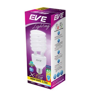 หลอดประหยัดไฟ ทอร์นาโด 45W Warmwhite แสงส้ม EVE