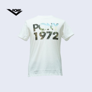 PONY เสื้อ รุ่น OFF SET TEE สี WHITE เสื้อยืดผ้าฝ้าย