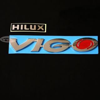 ได้ 2 ชิ้น โลโก้ VIGO + สติ๊กเกอร์ HILUX ติดฝาท้ายกระบะ สำหรับ โตโยต้า ไฮลักซ์ TOYOTA HILUX VIGO / VIGO CHAMP