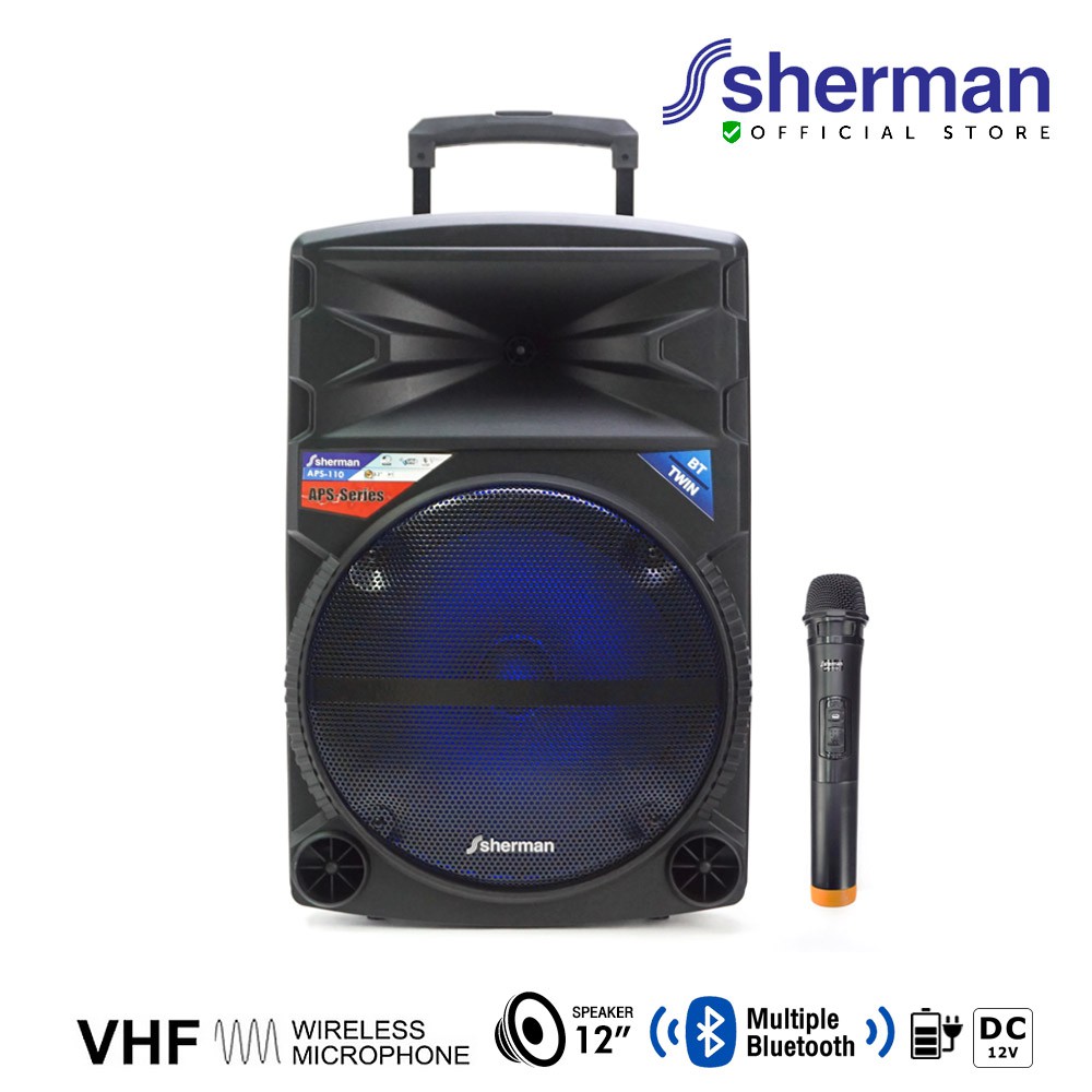 Sherman ชุดลำโพงอเนกประสงค์ ขนาด 12 นิ้ว (Bluetooth) รุ่น APS-110