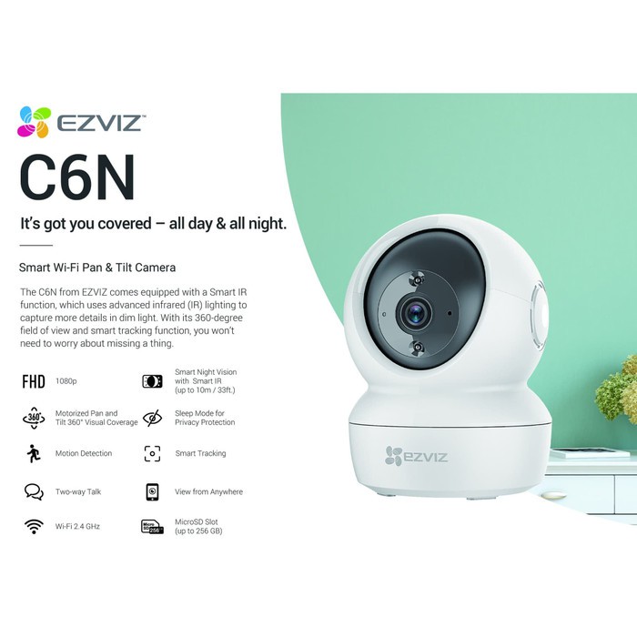 EZVIZ C6N 2MP IPCAM wifi Cctv - กล้องแพนและเอียงอัจฉริยะ FULL HD 1080p Night vision