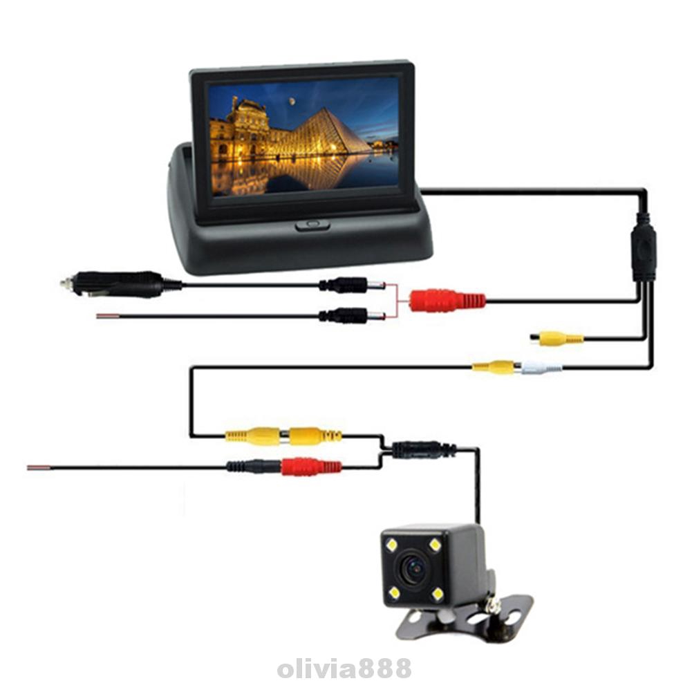 Car Rearview Kit Monitor High Definition LCD Screen Foldable Easy ...