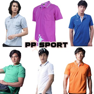 เสื้อโปโลผู้ชายคอปกแขนสั้น (มี 11 สี) แกรนด์สปอร์ต grand sport ผ้า pin text รุ่น 012569 size S-3XL(4L)