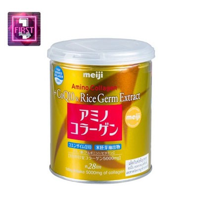 Meiji Amino Collagen Premium รุ่นใหม่ เมจิ คอลลาเจน รุ่นพรีเมียม สีทอง 200 กรัม