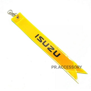 ป้ายสะท้อนแสง ห้อยท้ายรถ ISUZU สีเหลือง