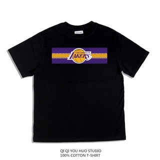 Wf เสื้อยืดคอกลม แขนสั้น พิมพ์ลาย Team Lakers แฟชั่นฤดูร้อน สําหรับผู้ชาย และผู้หญิง