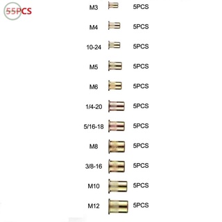 GORGEOUS~55 Nuts (M3 M4 M5 M6 M8 M10 M12; SAE 10-24, 1/4-20, 5/16-18, 3/8-16 5 each