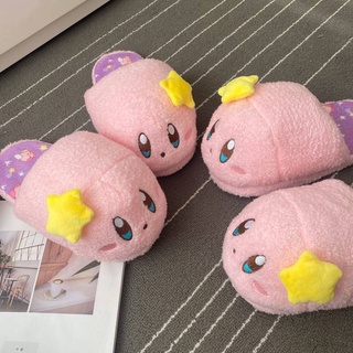 ST1 Kirby Cute cotton slippers Winter indoor warm keeping girl heart plush cartoon cotton boots