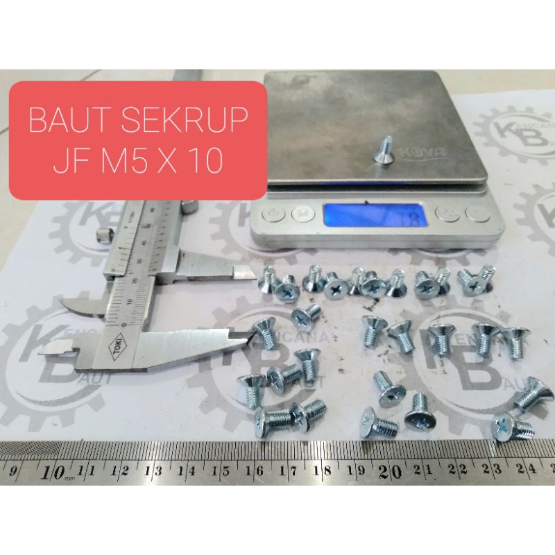 JF M5 X 10 GALVANZED SCREW BOLT / สกรูเครื่องจักรเครื่องจักร JF M5 X 10