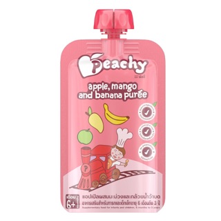 Peachy รสแอปเปิลผสมมะม่วงและกล้วยน้ำว้าบด