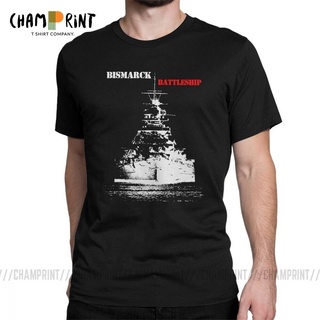 เสื้อยืด ผ้าฝ้าย 100% พิมพ์ลาย Wehrmacht Bismarck Battleship ของขวัญวันเกิด สําหรับผู้ชายS-5XL