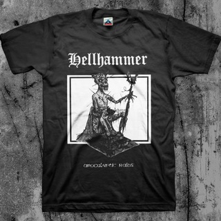 [COD]เสื้อยืดแขนสั้น พิมพ์ลาย Hellhammer วงเมทัล สีดํา แฟชั่นฤดูร้อน สําหรับผู้ชาย