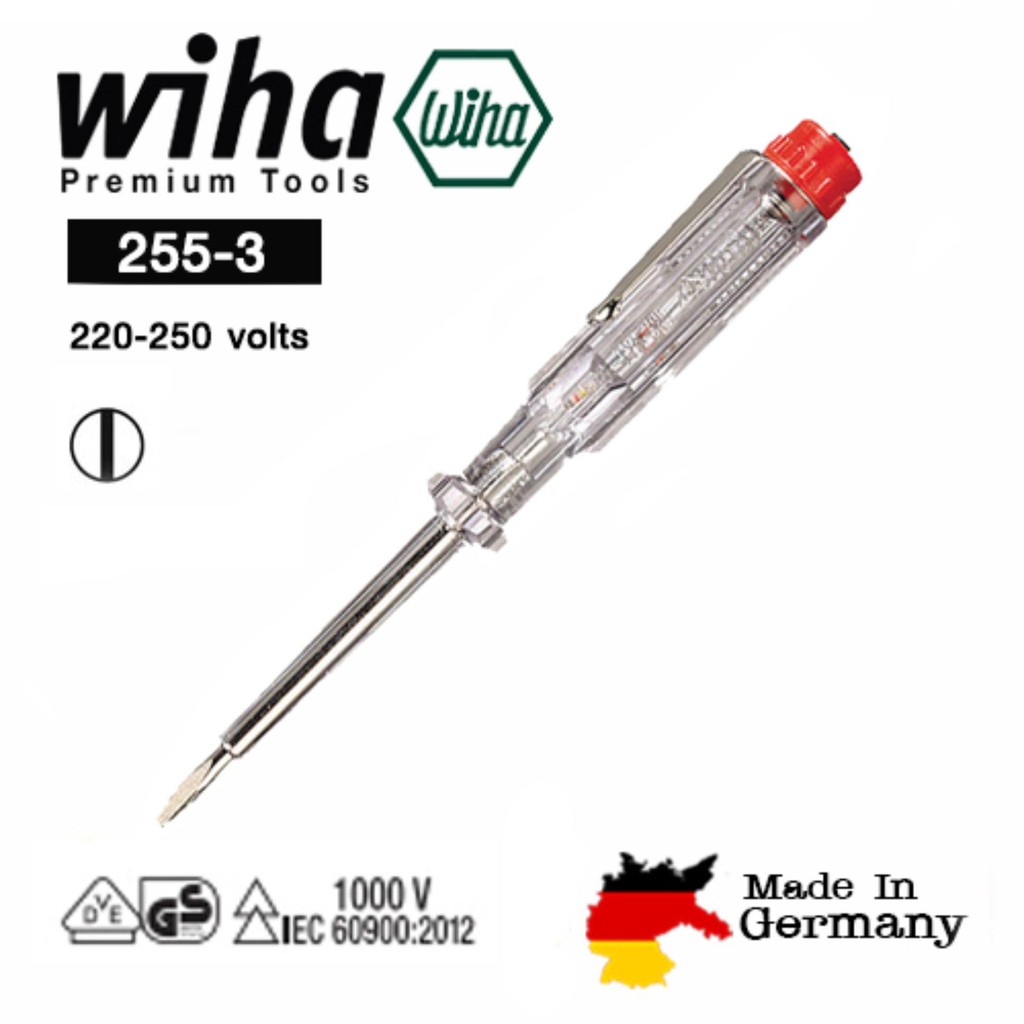 Wiha Made in Germany ไขควงวัดไฟ ปลายแบน คุณภาพดี สินค้าของแท้ 100% ออกใบกำกับภาษีได้