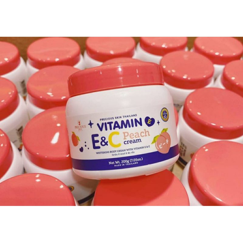 Precious ครีมบำรุงผิวกาย Vitamin E&C Peach ขนาด 200g.. Shopee Thailand