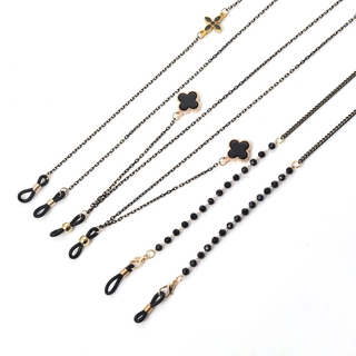 Black Gold Mask Chain Copper Lanyard Anti-lost Eyeglasses Chain Women Long Necklace Korean Fashion Jewelry