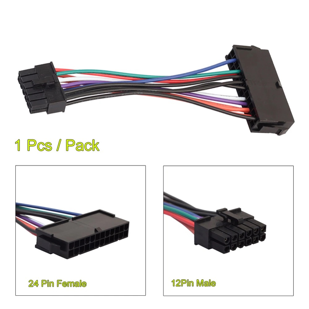 ATX 24 Pin ถึง 12 Pin สายไฟอะแดปเตอร์เมนบอร์ด PC สําหรับ Acer Q87H3-AM 🚚