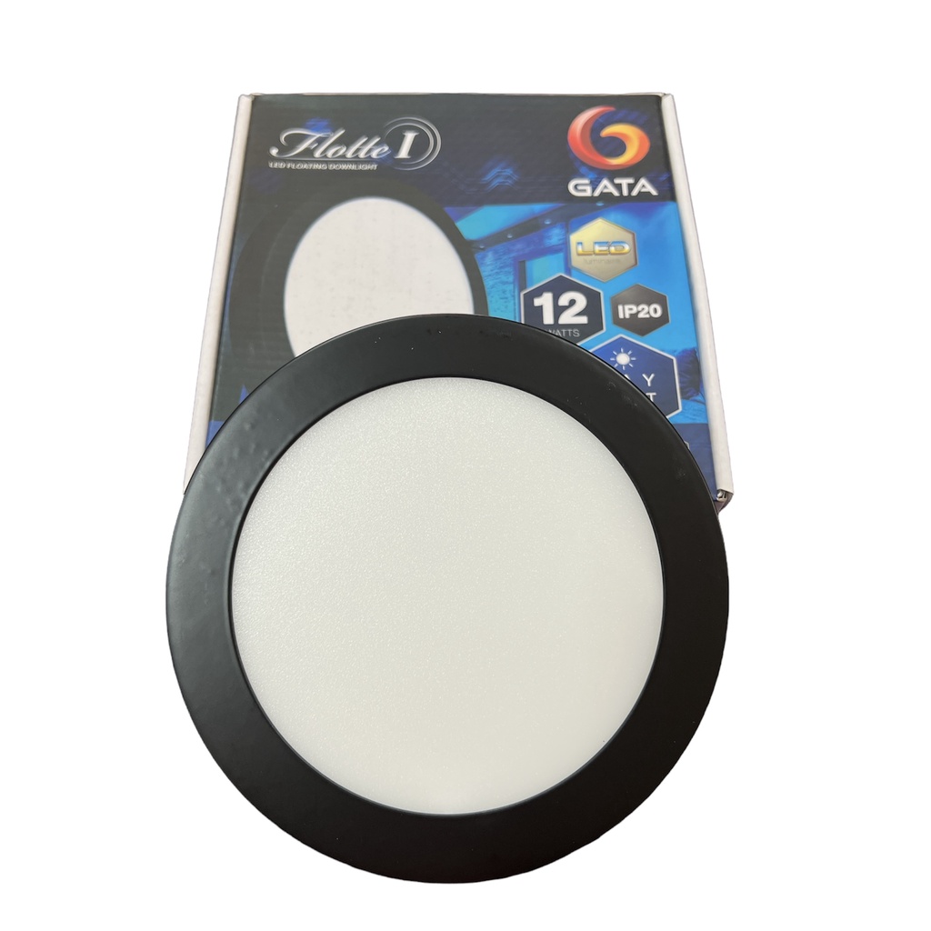 GATA โคมติดเพดาน รุ่น Flotte i ( 12 W) หน้ากลมขอบสีดำ daylight แสงขาว