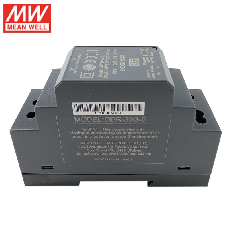 Mean WELL DDR-30G-15 30W DIN Rail DC-DC Converter อินพุต 9-36V DC ถึง 15V DC 2A 30W Meanwell Power S